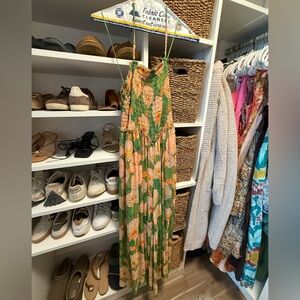 Floral Free People Green and Pink Jumpsuit